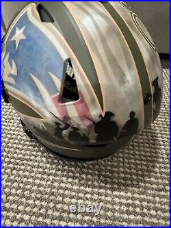 Tom Brady Custom Painted Signed Patriots Day Helmet. Fanatics Authentic