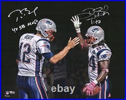 Tom Brady & Deion Branch Patriots Signed 16x20 Spotlight Photo with SB MVP Insc