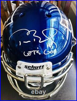 Tom Brady FS Authentic Autographed Blue Chrome Schutt Patriots Helmet Auto HOF
