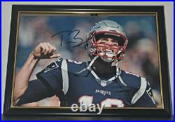Tom Brady Hand Signed Framed Photo With Coa Authentic Autograph 8x10