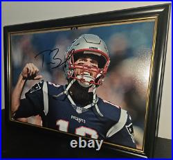 Tom Brady Hand Signed Framed Photo With Coa Authentic Autograph 8x10
