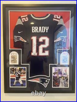 Tom Brady Hand Signed Patriots NFL Jersey With COA. With Two Trading Cards