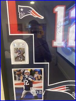 Tom Brady Hand Signed Patriots NFL Jersey With COA. With Two Trading Cards