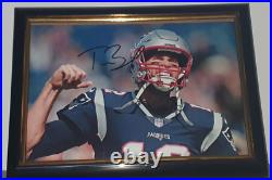Tom Brady- Hand Signed Photo With Coa Framed 8x10 Autograph