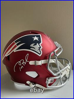 Tom Brady Julian Edelman Signed True Blaze Fs Patriots Helmet