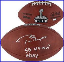 Tom Brady NE Patriots Signed Super Bowl XLIX Pro Football & SB 49 MVP Insc