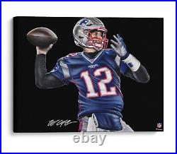 Tom Brady New England Patriots 16x20 Canvas Giclee Print-Signed by Bill Lopa