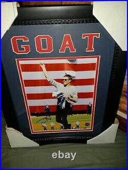 Tom Brady New England Patriots Autographed 8x10 CUSTOM FRAMED NFL Photo With COA