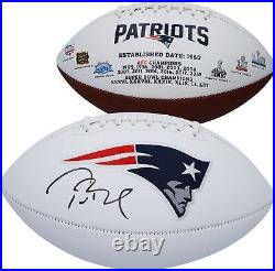 Tom Brady New England Patriots Autographed White Panel Football Fanatics