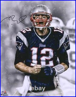 Tom Brady New England Patriots Signed 16x20 Screaming Photo-TRISTAR