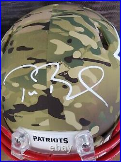 Tom Brady New England Patriots Signed Camo Speed Authentic Helmet Fanatics LOA