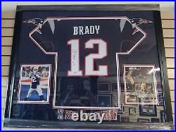 Tom Brady New England Patriots Signed Nike Jersey Custom Framed Coa Tristar