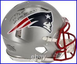 Tom Brady New England Patriots Signed Riddell Auth Helmet withNFL Pass Rec Insc