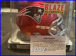 Tom Brady New England Patriots Signed Riddell Blaze Mini Helmet TriStar