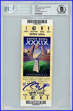 Tom Brady New England Patriots Signed Super Bowl XXXIX Ticket