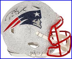 Tom Brady Patriots Autographed Riddell Authentic Helmet Art by Rock On Sports