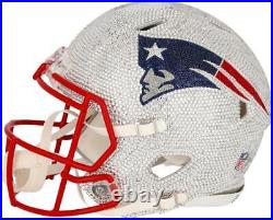 Tom Brady Patriots Autographed Riddell Authentic Helmet Art by Rock On Sports