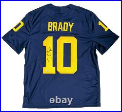 Tom Brady Patriots Bucs Signed Nike Navy Michigan Limited Jersey Fanatics