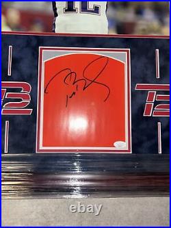 Tom Brady Patriots Signed Cut Photo Framed Suede MINT Red Autograph JSA COA