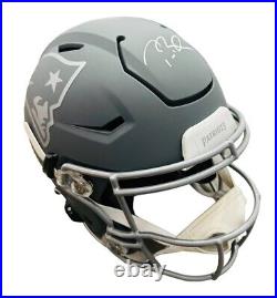Tom Brady Patriots Signed Full Size Helmet Slate Speed Flex Fanatics Coa