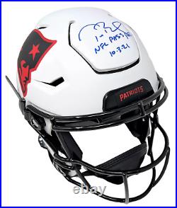 Tom Brady Patriots Signed NFL Pass Record SpeedFlex Authentic Lunar Helmet