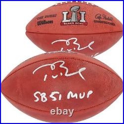 Tom Brady Patriots Super Bowl LI Champs Signed SB LI Football & SB LI MVP Insc