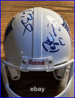Tom Brady & Payton Manning Autographed NFL Mini Helmet COA