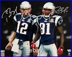 Tom Brady Randy Moss Patriots Dual Signed Spotlight 16x20 Photo Fanatics BAS