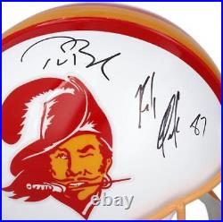 Tom Brady Rob Gronkowski Buccaneers Signed 1976-96 Throwback VSR4 Auth Helmet