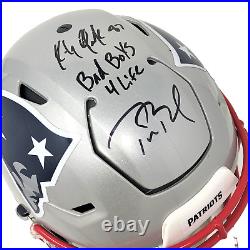 Tom Brady/Rob Gronkowski Patriots Signed Speedflex Helmet BadBoys4Life Fanatics