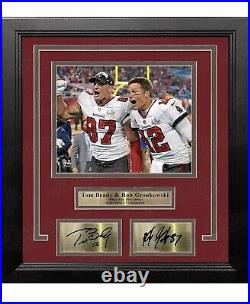Tom Brady & Rob Gronkowski Super Bowl Buccaneers 8x10 Photo Engraved Autographs