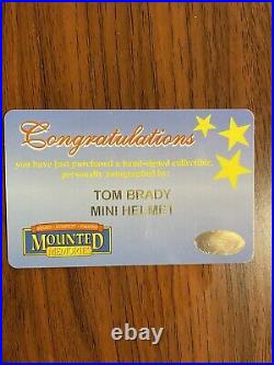 Tom Brady SB 39 signed Mini Helmet, with Steiner Case, Mounted Memories COA