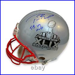Tom Brady Signed Autographed Super Bowl XLIX Authentic Helmet Inscribed Tristar