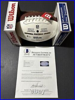 Tom Brady Signed Autographed White Panel Wilson NFL Football beckett LOA Patriot