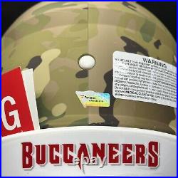 Tom Brady Signed Camo Buccaneers Helmet Authentic Fanatics Autographed