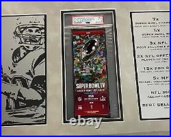 Tom Brady Signed & Framed All 7 Super Bowl Tickets Piece Psa/dna Coa