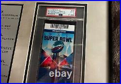 Tom Brady Signed & Framed All 7 Super Bowl Tickets Piece Psa/dna Coa