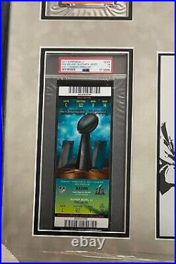 Tom Brady Signed & Framed All 7 Super Bowl Tickets Piece Psa/dna Coa