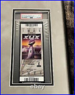 Tom Brady Signed & Framed All 7 Super Bowl Tickets Piece Psa/dna Coa