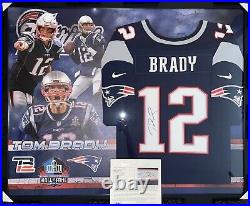 Tom Brady Signed / Framed New England Patriots Jersey JSA LOA #12 The Goat 7 SB