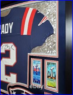 Tom Brady Signed & Framed Nike Elite Jersey withLEDS & (6) Superbowl Tickets