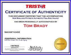 Tom Brady Signed Full Size Authentic On Field Patriots Helmet COA FANATICS +