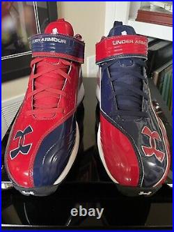 Tom Brady Signed Game Issued New England Patriots 9/11 Under Armour Cleats Coa