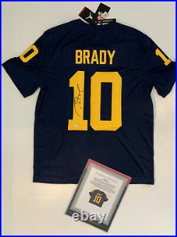 Tom Brady Signed Michigan Nike Jumpman blue autographed Fanatics FAN TAS