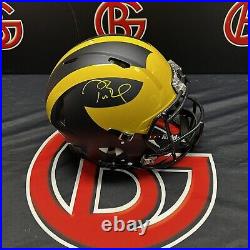 Tom Brady Signed Michigan Wolverines Helmet Authentic Fanatics Autographed Pats