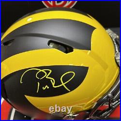 Tom Brady Signed Michigan Wolverines Helmet Authentic Fanatics Autographed Pats