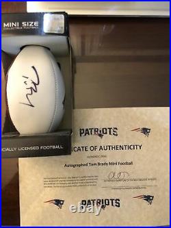 Tom Brady Signed Mini Football In Person with PROOF VIP EVENT 2016 PATRIOTS COA