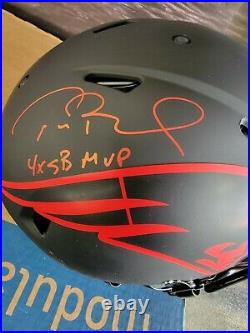Tom Brady Signed New England Patriots Authentic Eclipse Speed Helmet with4X SB MVP