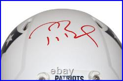Tom Brady Signed New England Patriots Authentic Flat White Helmet FAN 31842