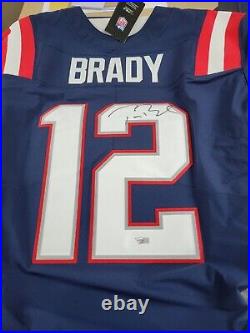 Tom Brady Signed New England Patriots Blue Elite Jersey Fanatics